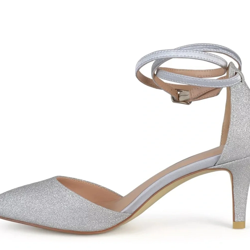 NIB DSW Silver Glitter Heels - Picture 5 of 10